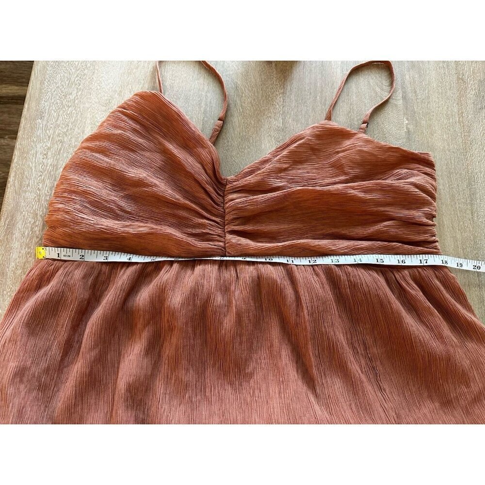 Abercrombie Empire Waist Babydoll Maxi Dress Terracotta Size XL - Picture 7 of 8
